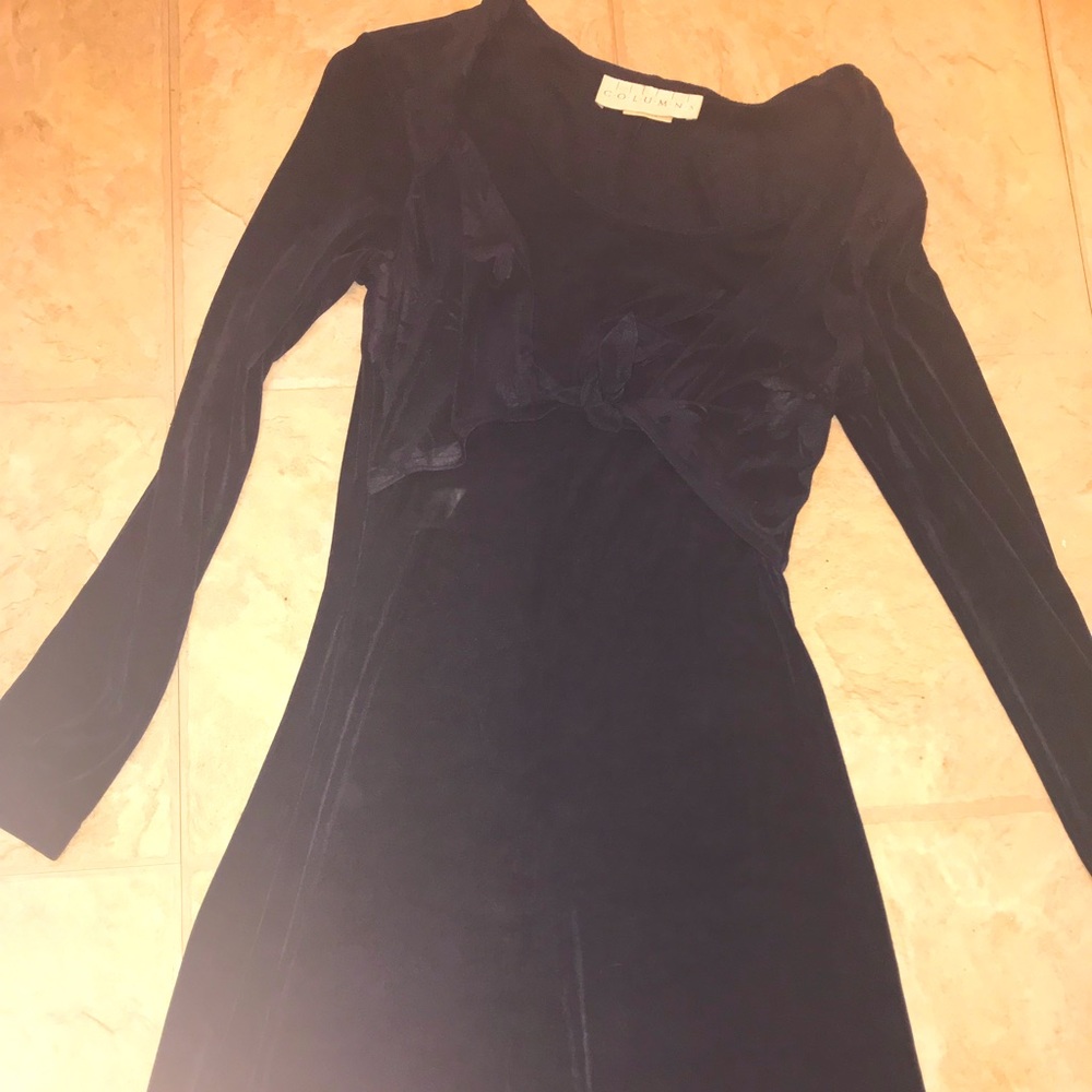 Long sleeve blue dress